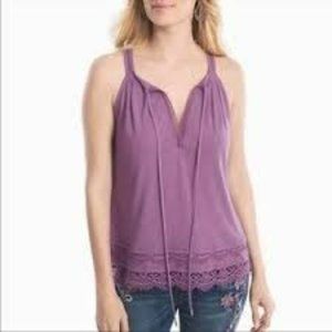 COPY - WHBM White Tank Top with Lace Details Size Medium (Color Different than …